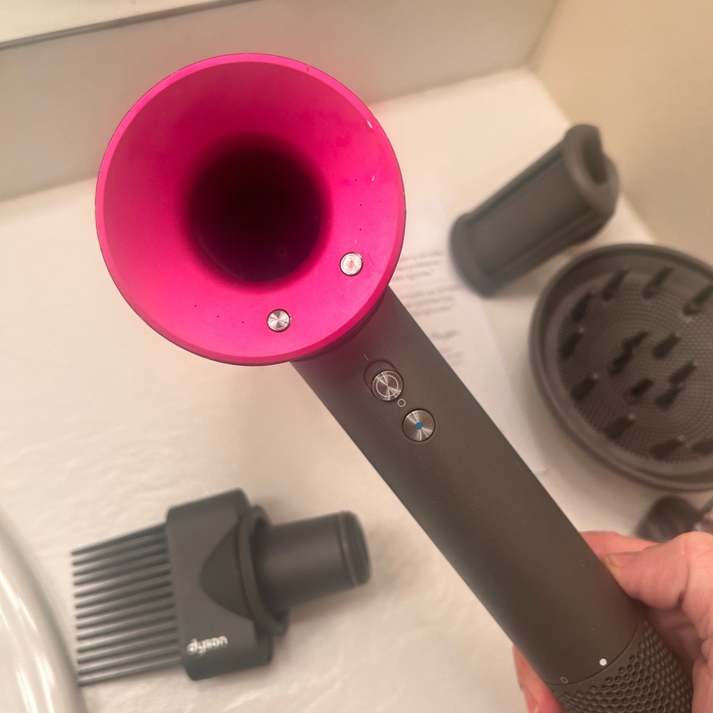 Dyson Supersonic Hair Dryer pink and gray